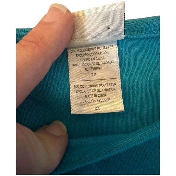 Lee Long Sleeve Snowman Embroidered Shirt 2X Blue Cotton Blend Winter Theme‎ - Picture 4 of 4